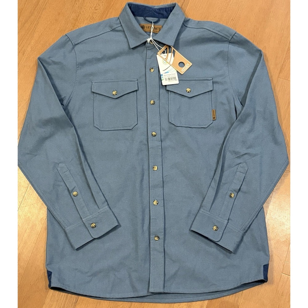 Levitate NEW Blue Herringbone Flannel Shirt Shacket Size XXL Outdoors Cape Cod
